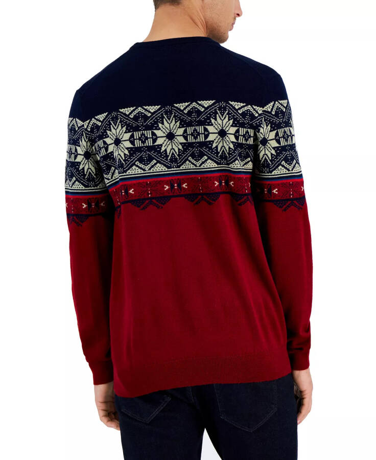 Erkek Merino Genn Fair Isle Kazak, Macy's için Oluşturuldu, Lacivert - 2