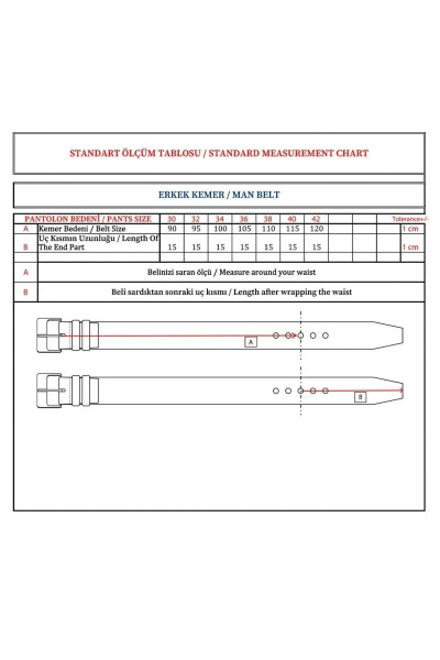 Erkek Oval Toka Suni Deri Jean Kemeri - 4