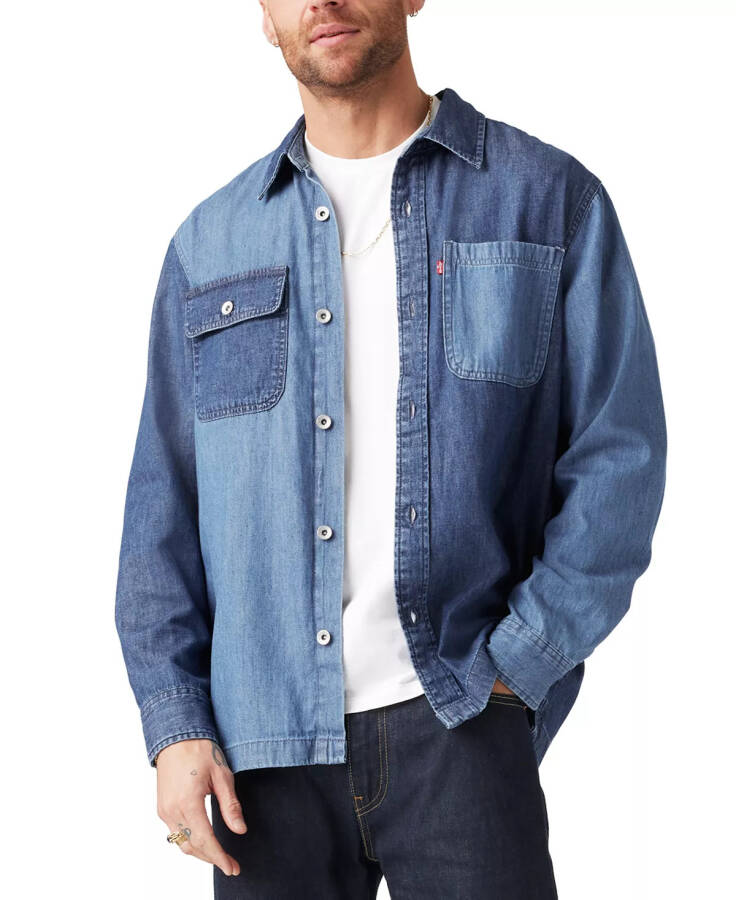 Erkek Rahat Fit Uzun Kollu Düğmeli Denim Gömlek-Ceket Shady Lane - 2