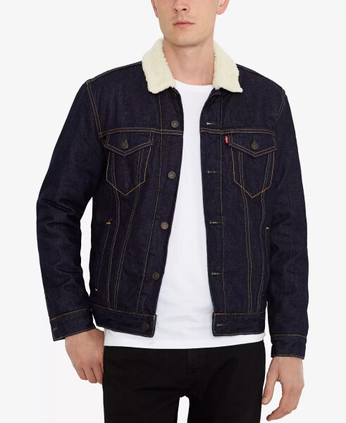 Erkek Regular Fit Şerpa Denim Trucker Ceket Juniper - 1