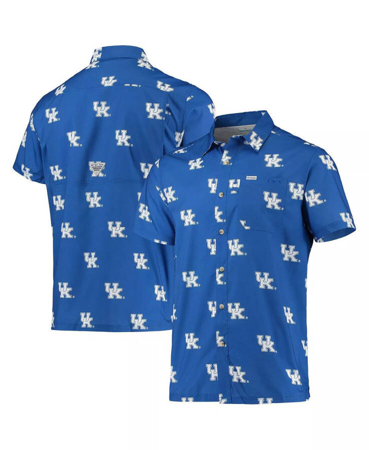 Erkek Royal Kentucky Wildcats Super Slack Tide Omni-Shade Düğmeli Gömlek Royal - 1