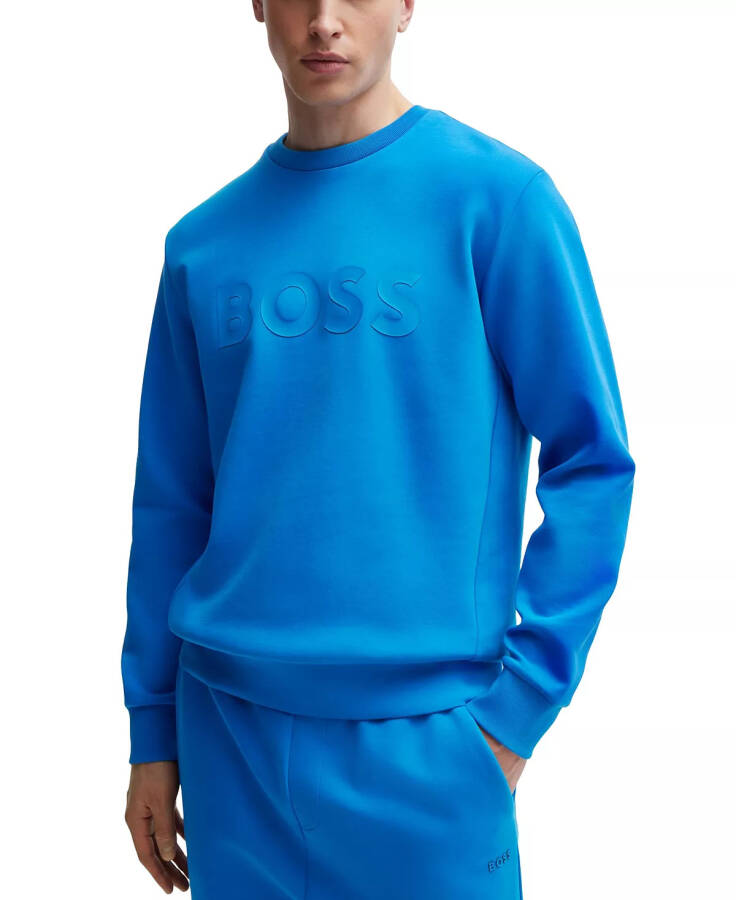 Erkek Sandviç Logolu Sweatshirt Açık Mavi - 1