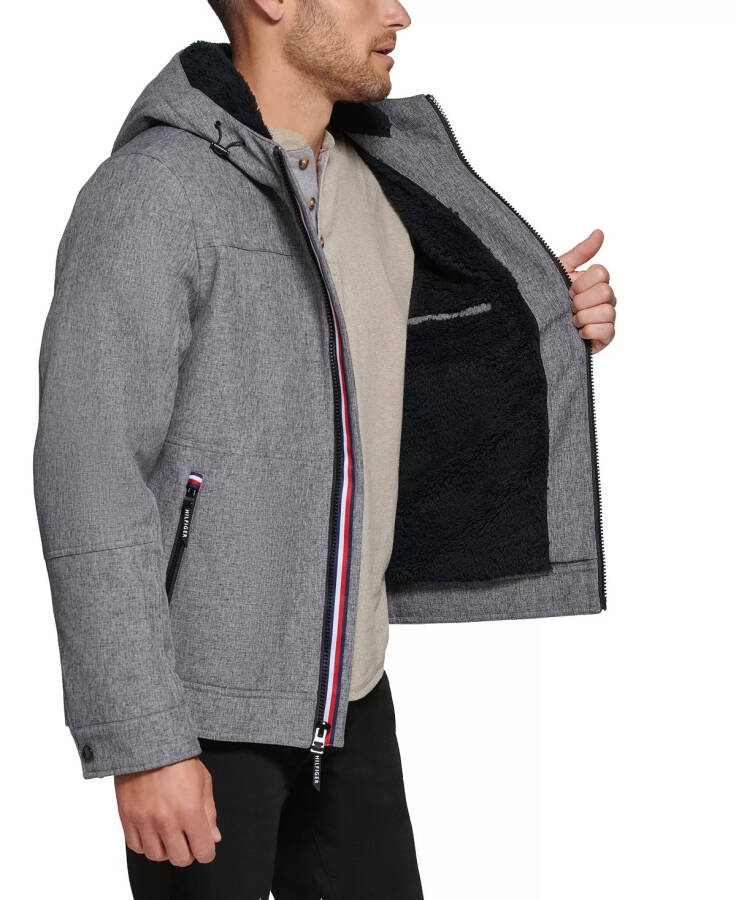 Erkek Şerpa Astarlı Softshell Kapüşonlu Ceket - Gri Tonlarında - 3