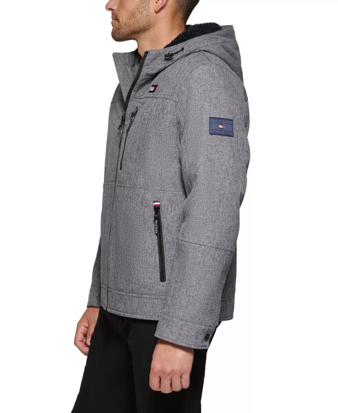 Erkek Şerpa Astarlı Softshell Kapüşonlu Ceket - Gri Tonlarında - 4