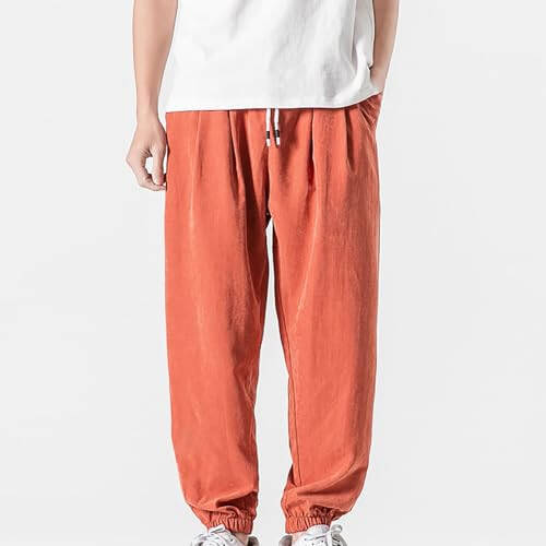 Erkek Şık Chino Dar Paça Jogger Pantolon, Sportif Antrenman Sıkıştırma Altı Pantolon, Günlük Kargo Pantolon, Bol Kesim - 2