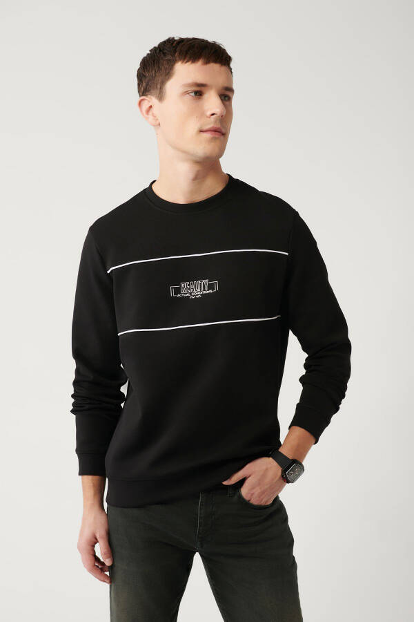 Erkek Siyah Sweatshirt - 1