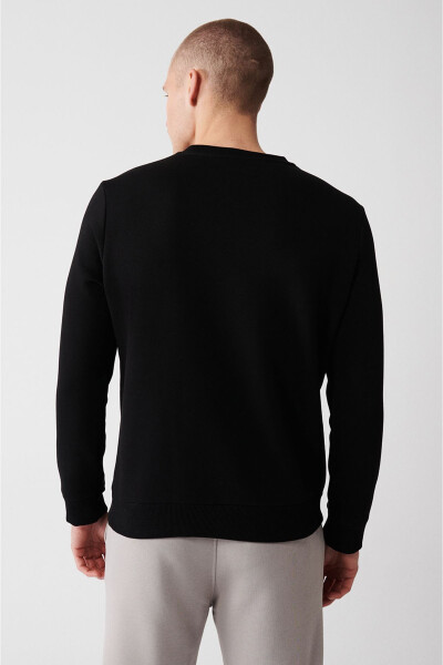 Erkek Siyah Unisex Sweatshirt - 4