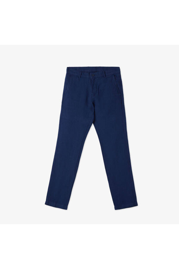 Erkek Slim Fit Chino Lacivert Pantolon - 8