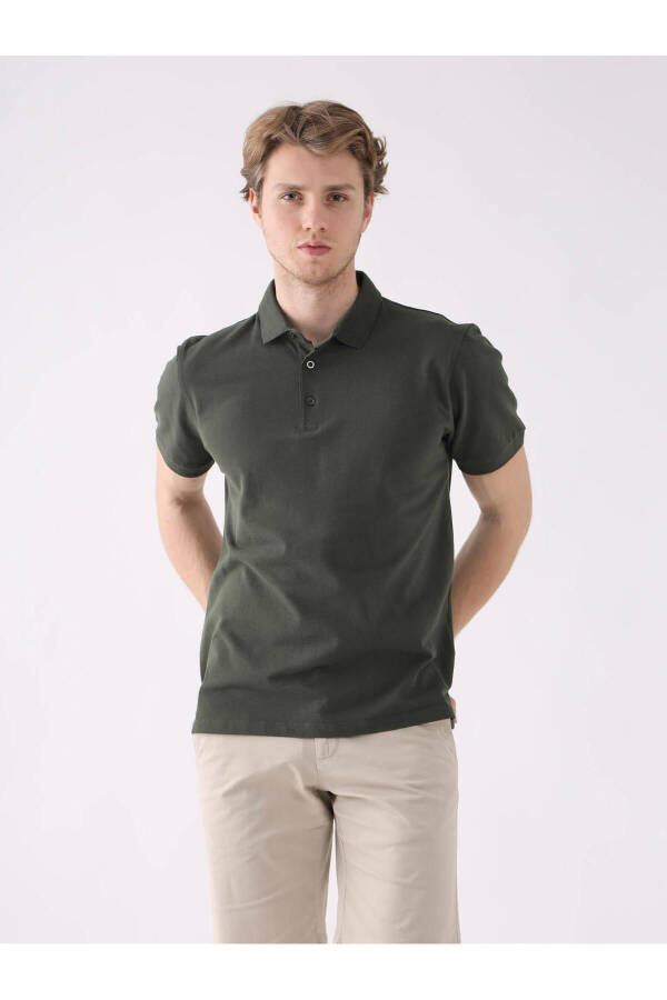 Erkek Slim Fit Düz Polo Yaka Tshirt - 3