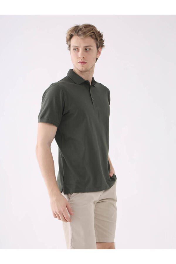 Erkek Slim Fit Düz Polo Yaka Tshirt - 4