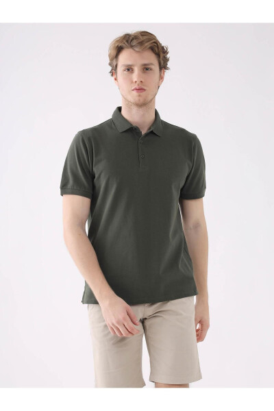 Erkek Slim Fit Düz Polo Yaka Tshirt - 5