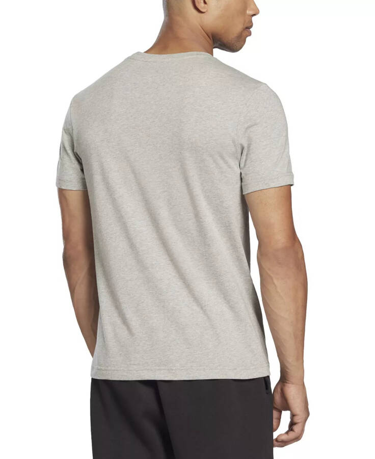 Erkek Slim Fit Kimlik Büyük Logo Kısa Kollu T-Shirt Orta Gri/Siyah - 2