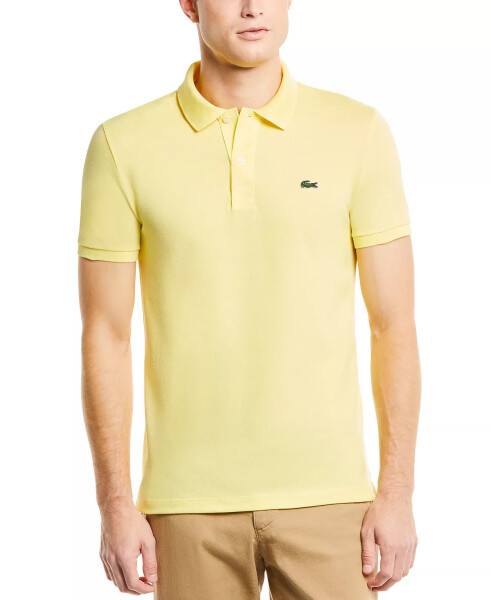 Erkek Slim Fit Kısa Kollu Kabarık Polo Gömlek Parlak Sarı - 1