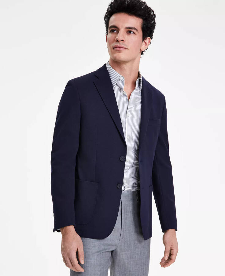 Erkek Slim Fit Örgü Blazer Navy - 3