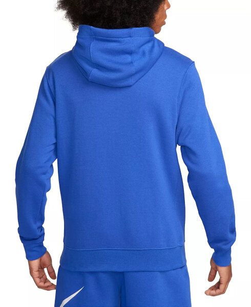 Erkek Spor Giyim Kulübü Polar Tam Fermuarlı Kapüşonlu Sweatshirt Oyun Mavisi/Oyun Mavisi/Beyaz - 2