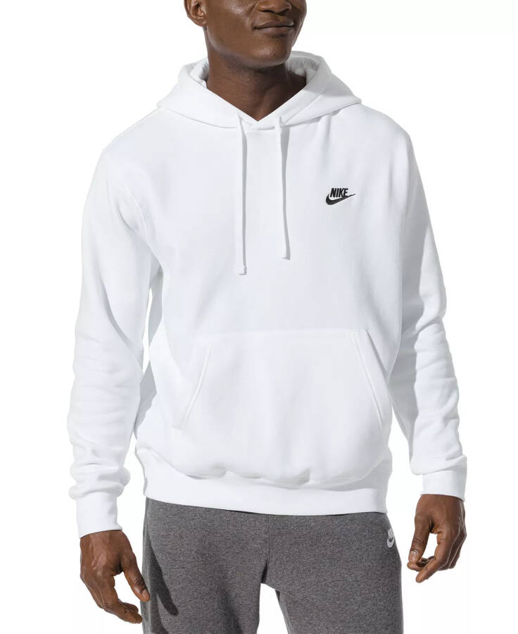 Erkek Spor Giyim Kulüp Polar Tam Fermuarlı Kapüşonlu Sweatshirt Beyaz - 1