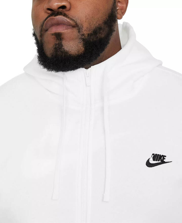 Erkek Spor Giyim Kulüp Polar Tam Fermuarlı Kapüşonlu Sweatshirt Beyaz - 4