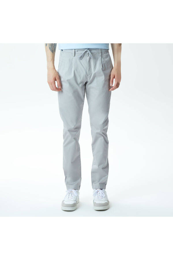 Erkek Tapered Fit Chino Gri Pantolon - 17