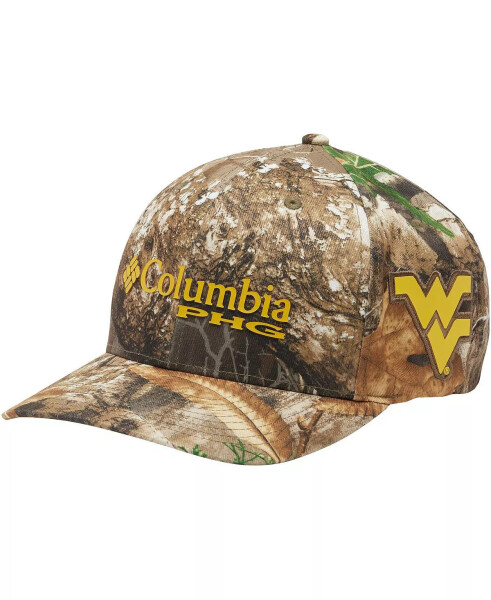 Erkek ve Kadın Gerçek Ağaç Kamuflaj Batı Virginia Mountaineers Mossy Oak Bottomland Esnek Şapka Realtree Kamuflaj - 1