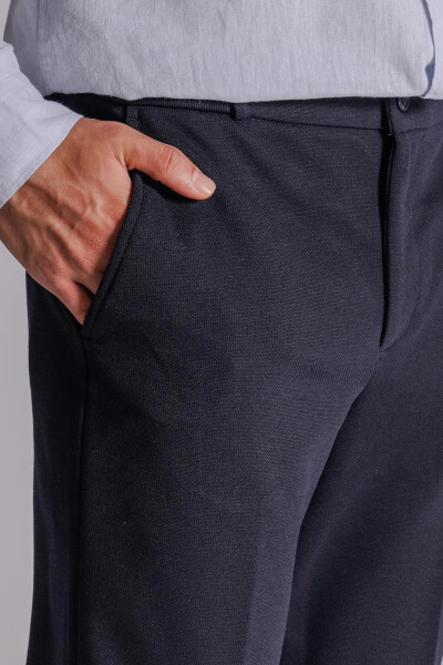 Erkek Yandan Cepli Beli Ribanalı Slim Fit Chino Pantolon Lacivert - 15