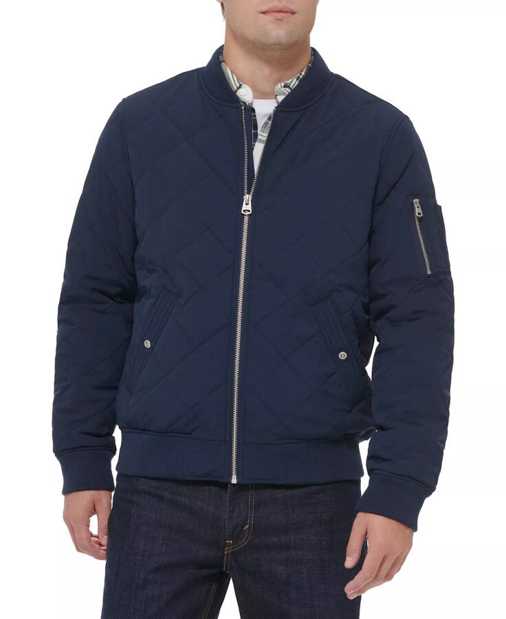 Erkek Yastıklı Moda Bomber Ceket Navy - 1