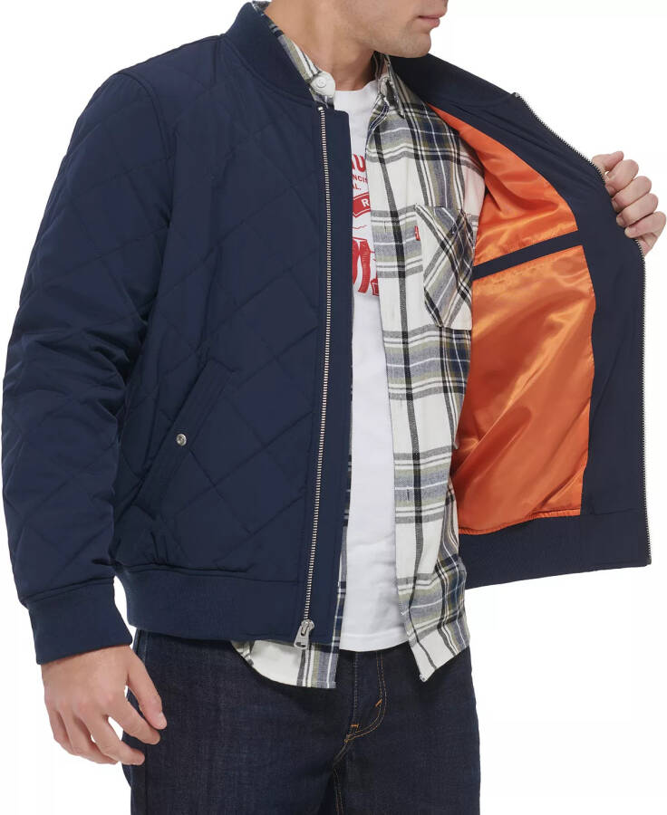 Erkek Yastıklı Moda Bomber Ceket Navy - 4