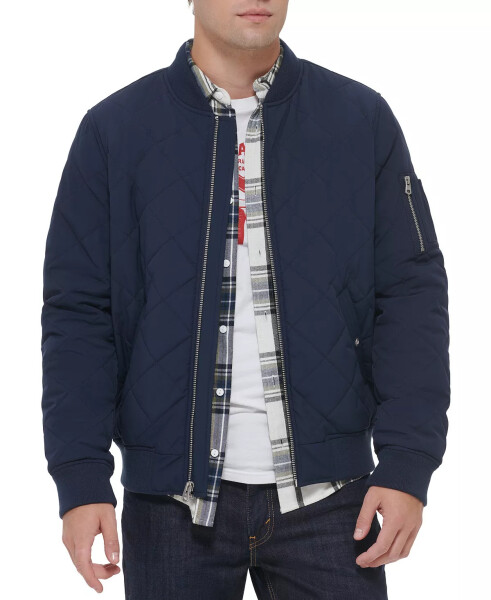 Erkek Yastıklı Moda Bomber Ceket Navy - 5