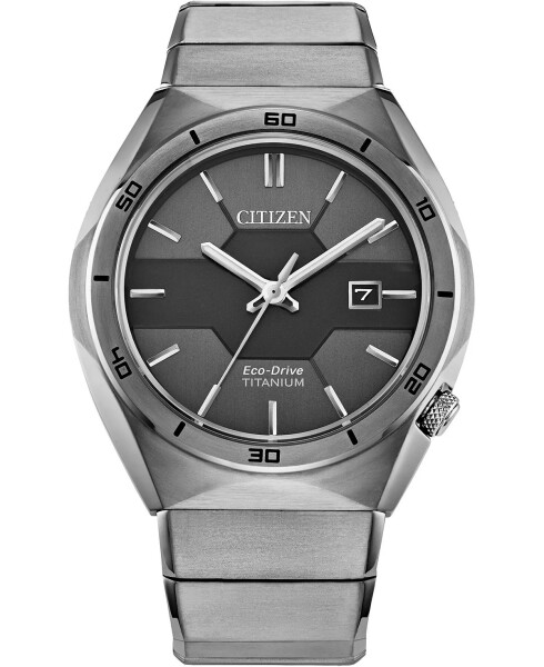 Erkekler için Armor Eco-Drive Gümüş Tonlu Titanyum Bilezik Saat 41mm Gümüş Tonlu - 1