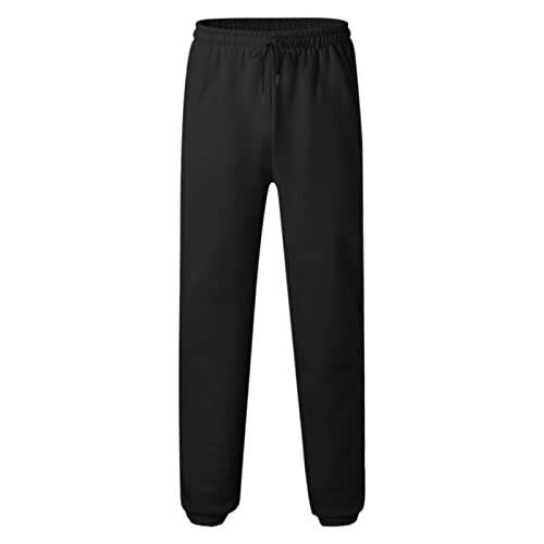 Erkekler İçin Bol Paça Sweatpant, Erkek Jogger Pantolon Casual Pamuklu Bol Fit Atletik Açık Hava Koşu Sweatpant Cepli - 4