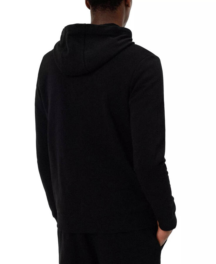 Erkekler İçin Düzenli Kalıp Tam Fermuarlı Kapüşonlu Sweatshirt, Modazone İçin Oluşturuldu Siyah - 2