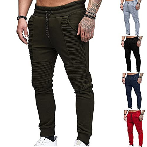 Erkekler İçin Terlik Pantolon, Spor Salonu Uzun Pantolon Antrenman Pantolonları Rahat Uzun Pantolon Şort Pantolon Slim Fit Daralan Terlik Pantolon - 2