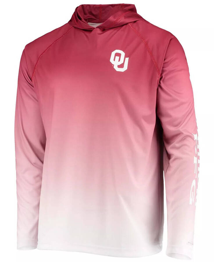 Erkekler Kızıl Oklahoma Sooners Terminal Tackle Omni-Shade UPF 50 Uzun Kollu Kapşonlu Tişört Kızıl - 3