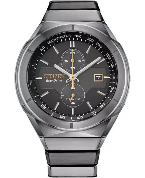 Erkekler Kronograf Zırh Eco-Drive Gümüş Tonlu Titanyum Bileklik Saat 44mm Gümüş Tonlu - 1