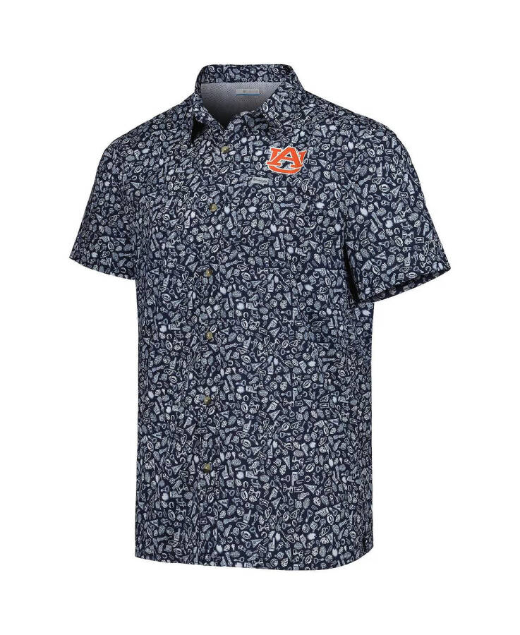 Erkekler Navy Auburn Tigers Super Slack Tide Omni-Shade Takım Düğmeli Gömlek Navy - 3