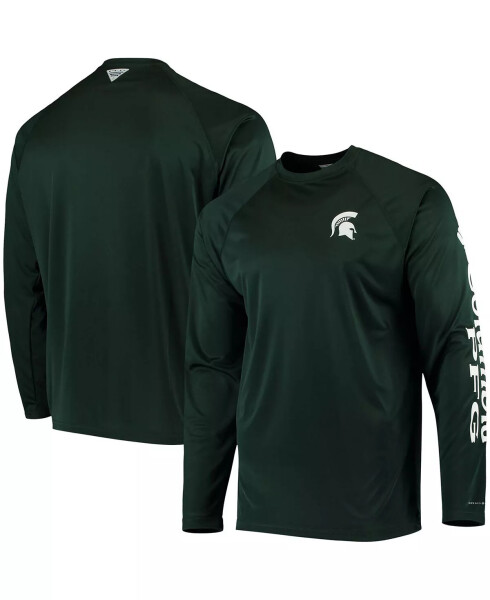 Erkekler PFG Yeşil Michigan State Spartans Terminal Tackle Omni-Shade Uzun Kollu Tişört Yeşil - 1