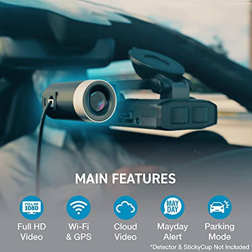 Escort M2 Smart Dash Cam – 1080P Full HD Video Dash Cam, Hodisalar haqida hisobotlar, To'xtash rejimi, Drive Smarter ilovasi, Wi-Fi va GPS, 16GB Micro SD karta, MAX 360c, MAX 360 bilan mos keladi - 2