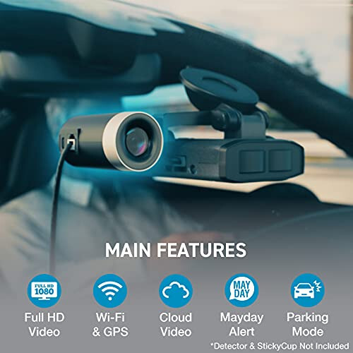 Escort M2 Smart Dash Cam – 1080P Full HD Video Dash Cam, Hodisalar haqida hisobotlar, To'xtash rejimi, Drive Smarter ilovasi, Wi-Fi va GPS, 16GB Micro SD karta, MAX 360c, MAX 360 bilan mos keladi - 2