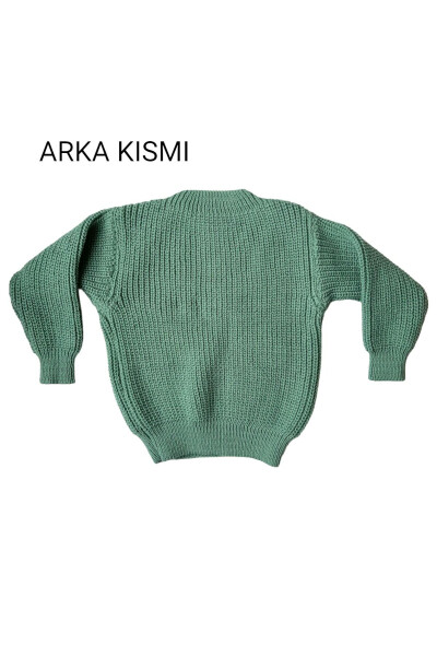 Esnek Triko Kazak Bisiklet Yaka Oversize Unisex Bebek Çocuk 1-5 Yaş - 4