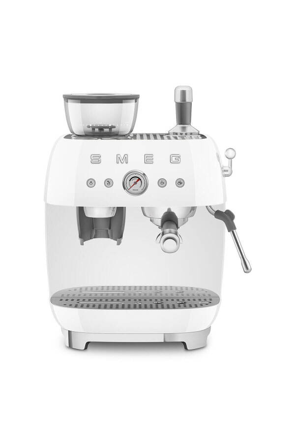 Espresso coffee machine with white grinder - 1