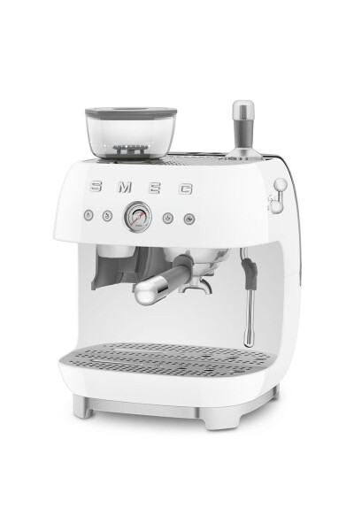 Espresso coffee machine with white grinder - 3