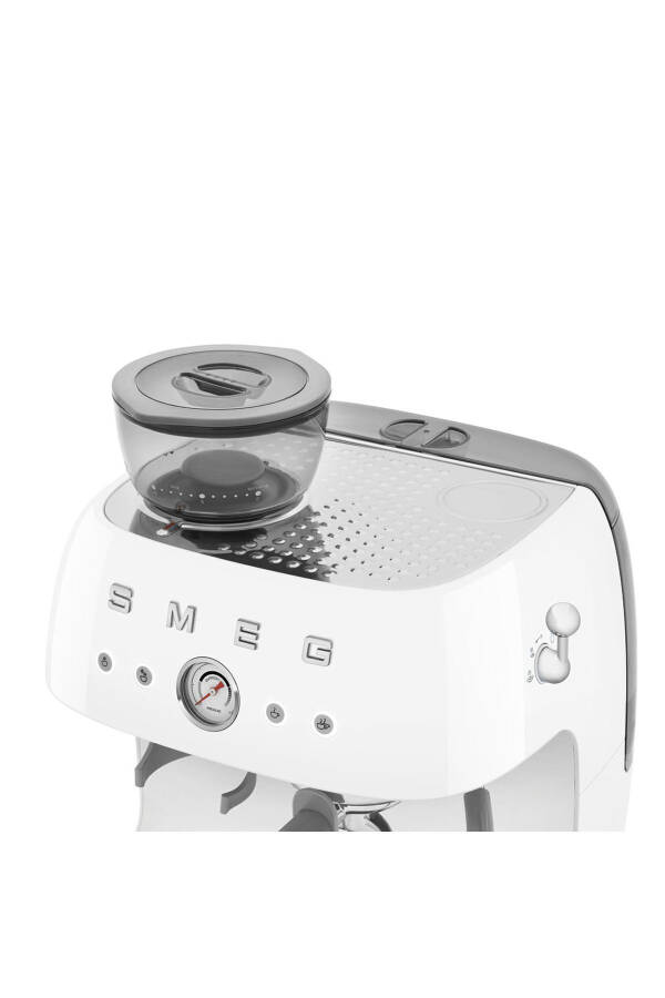 Espresso coffee machine with white grinder - 6