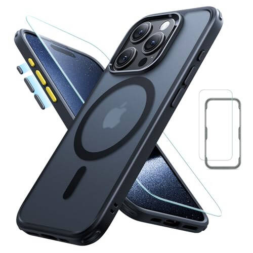 ESR for iPhone 15 Pro Max Case Set, Translucent Matte Case with Screen Protector, Compatible with MagSafe, Military-Grade Protection, Classic Series, Frosted Black - 11