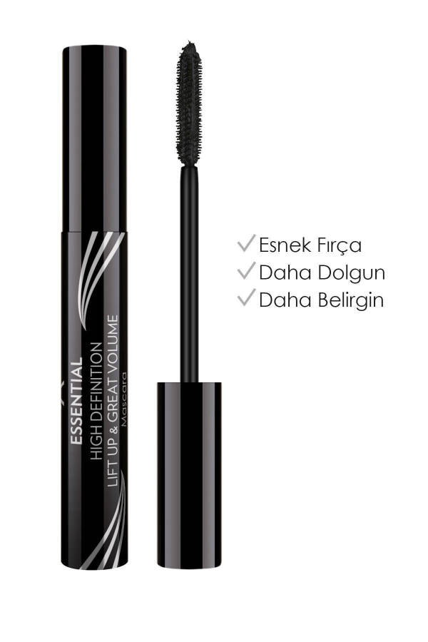 Essential High Definition & Lift Up & Great Volume Mascara Black - Hajm Beruvchi Maskara - 8691190070601 - 2