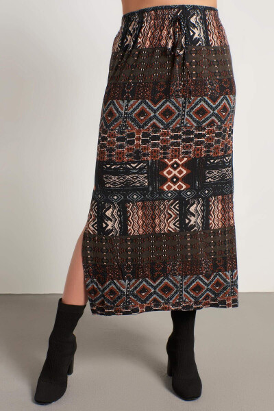 Ethnic Patterned Cotton Long Skirt - 2