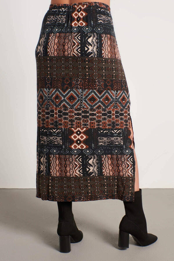 Ethnic Patterned Cotton Long Skirt - 4