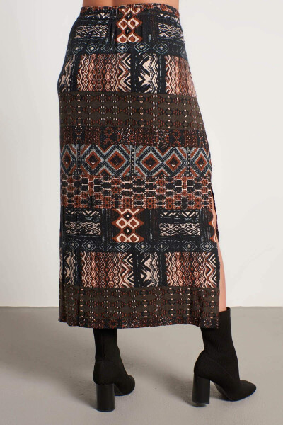 Ethnic Patterned Cotton Long Skirt - 7