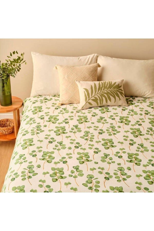 Eucalyptus Cotton Single Printed Duvet Cover Green (150x220 Cm) - 3