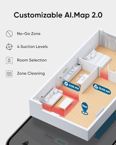 eufy L50 Robot Vacuum with 4,000 Pa Powerful Suction, Precise iPath Laser Navigation, Customizable Al Mapping, Climb Up to 20 mm, Ideal for Hard Floor, Tile, and Carpet - 6