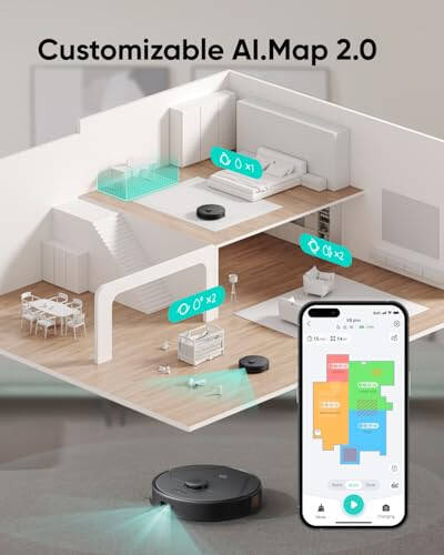 eufy X8 Pro Robot Vacuum Self-Empty Station, Twin-Turbine 2X 4,000 Pa Suction, 45 Days Hands-Free Cleaning iPath Laser, Pet Hair Deep Clean on Carpet, Smart Cleaner for Home with Pets - 5