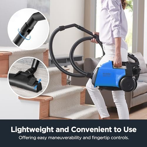 EUREKA Lightweight Vacuum Cleaner for Carpets and Hard Floors, 3670H with 2 bags, Blue - 2